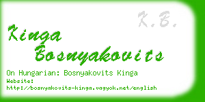 kinga bosnyakovits business card